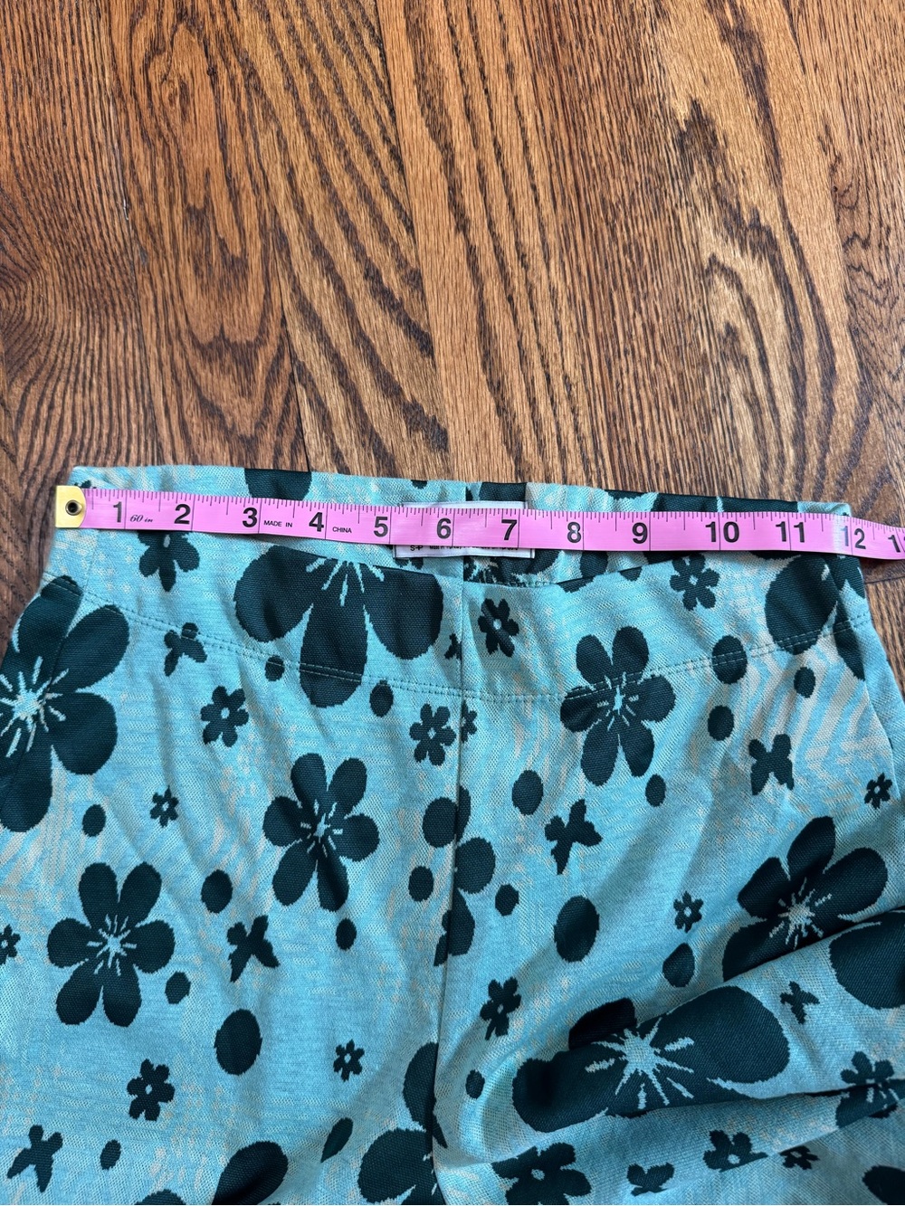 Urban Outfitters Y2K Inspired Floral Flare Pants Aqua Blue Green Size S - Picture 9 of 14